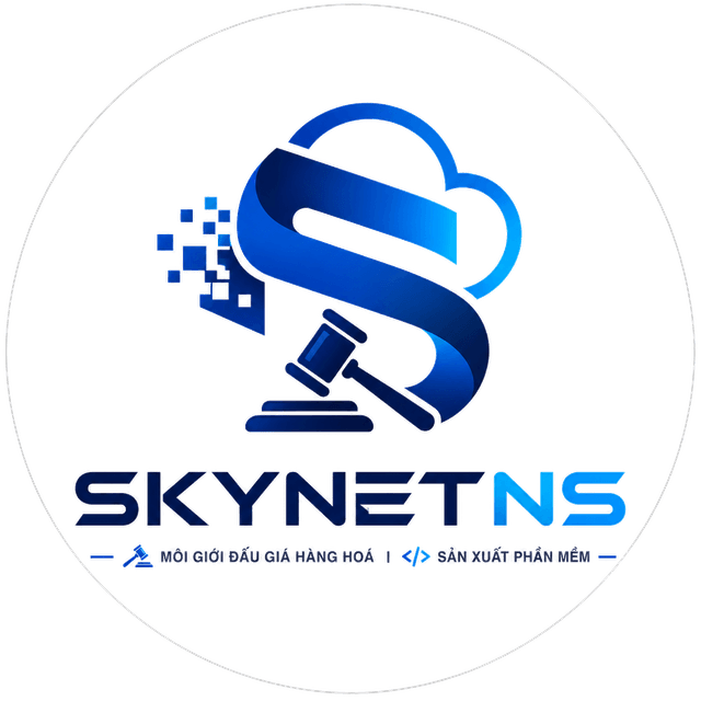 Biểu tượng SKYNETNS kết nối đấu giá và công nghệ