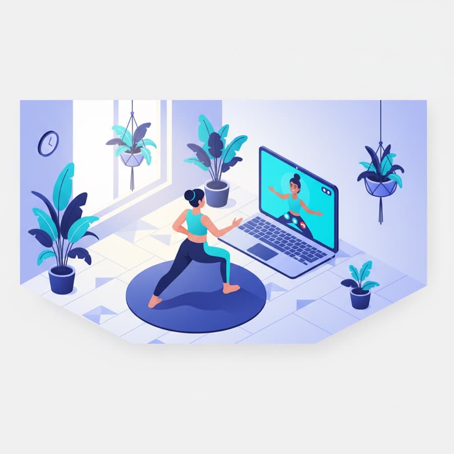 Minh hoạ lớp yoga trực tuyến cùng giáo viên